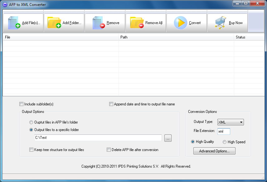 Screenshot for AFP to XML Converter 2.02