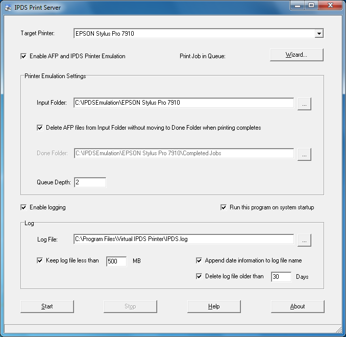 Screenshot for IPDS Print Server 1.02